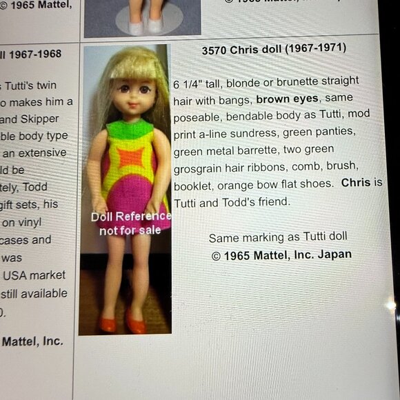 Vintage 1967 Mattel Barbie #3570 Chris Doll - Picture 13 of 13